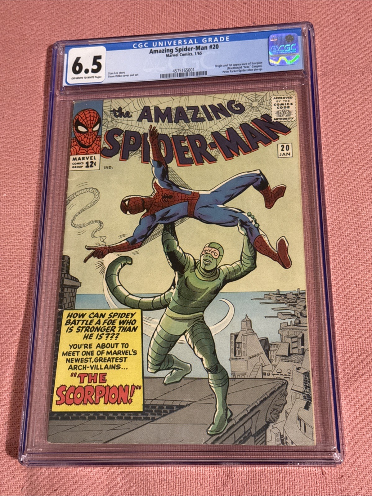 Amazing Spider-Man #20, CGC 6.5, Origin & 1st Appearance Scorpion, Marvel, 1965