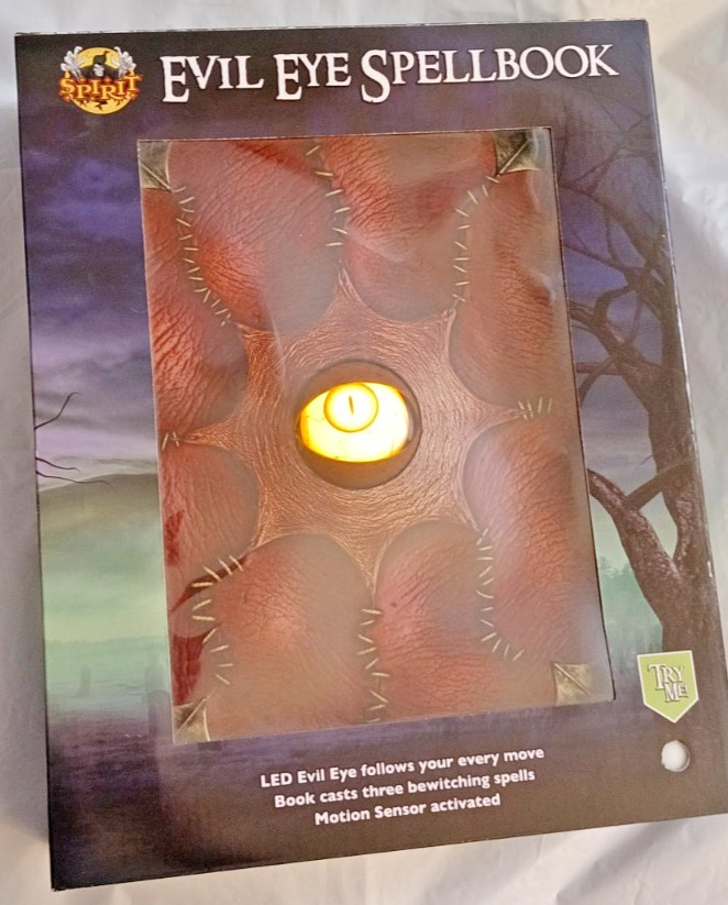 Evil Eye Spellbook Spirit Halloween Motion Sensor Based on Hocus Pocus NIB