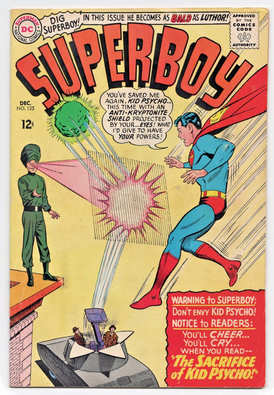 SUPERBOY 125 FN- (5.5) 1ST APPEARANCE AND ORIGIN KID PSYCHO*