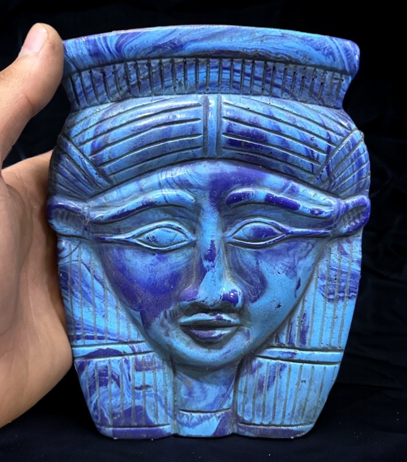 Rare Ancient Egyptian Antiquities Mask Hathor Egyptian Pharaonic Unique BC