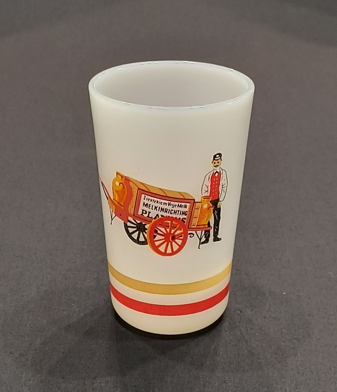 Vintage Dutch VAMI Milk Glass Small Tumbler