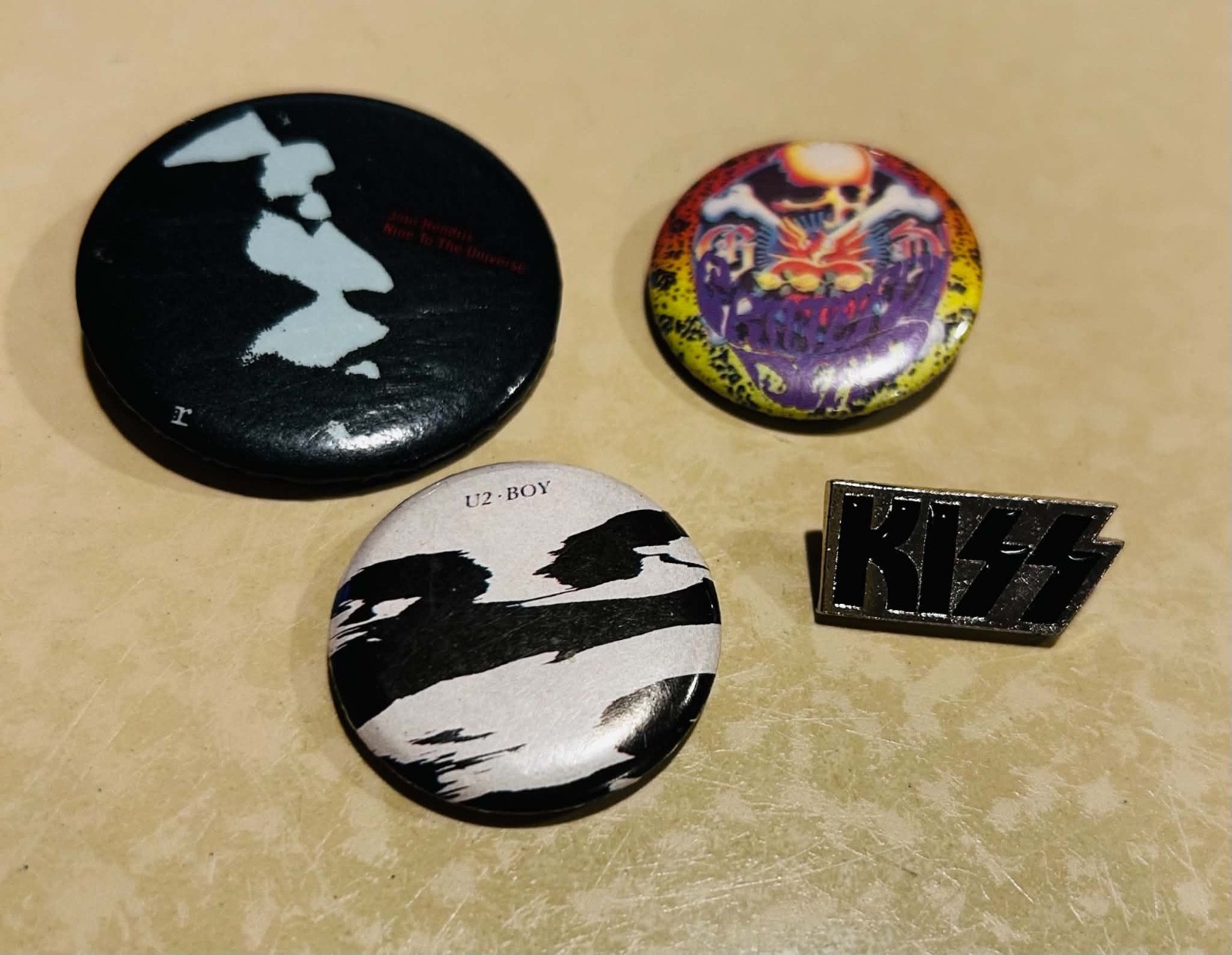 Vintage Rock Band Pins: Grateful Dead, Hendrix, U2, KISS