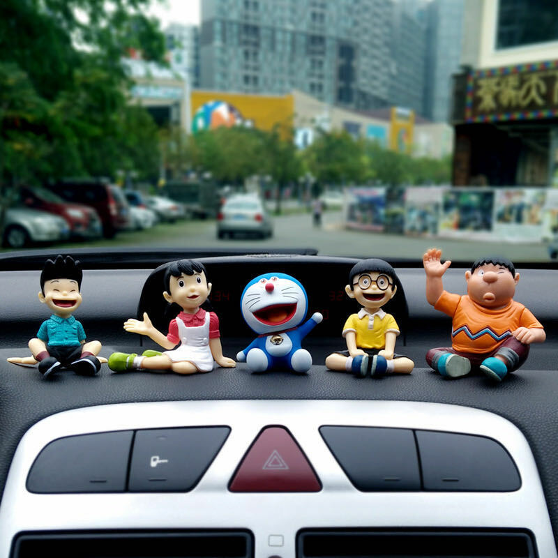 Set of 5Pcs Doraemon Family portrait Figures Kawaii Car Decorations Home Decor