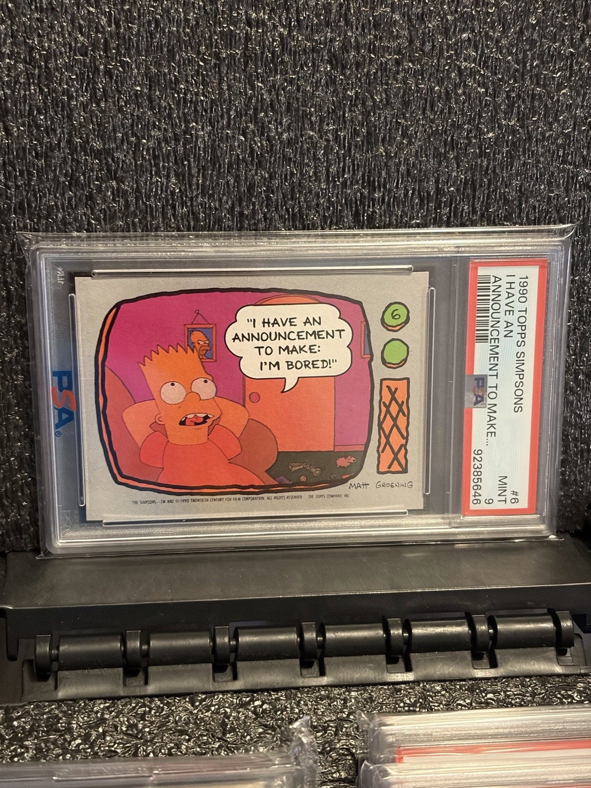 1990 Topps Simpsons #6 I Have An Announcement To Make PSA 9 💎 Bart Homer