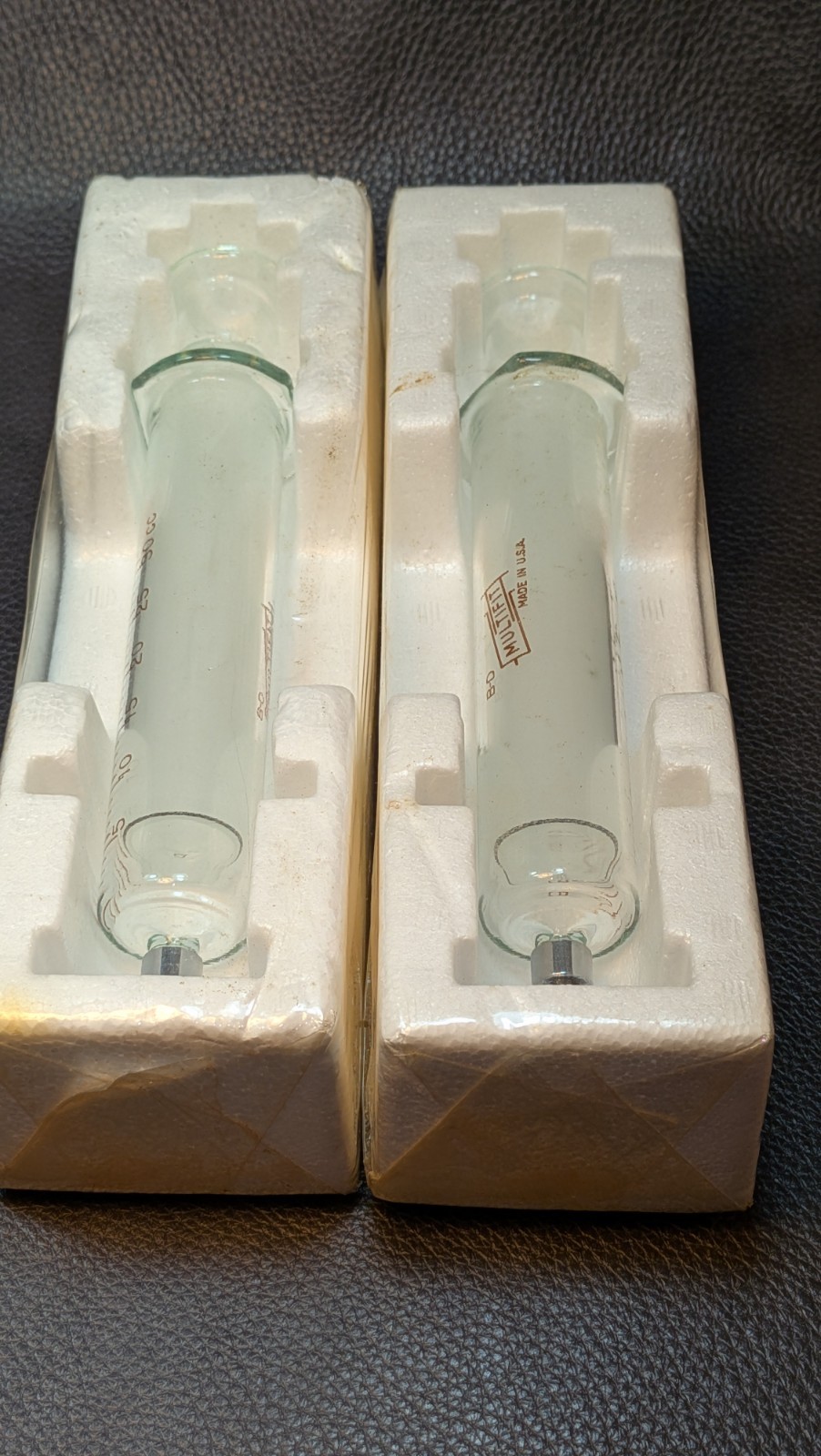 Becton Dickinson Cornwall 30cc Two NOS Glass Syringes Vintage Medical Display