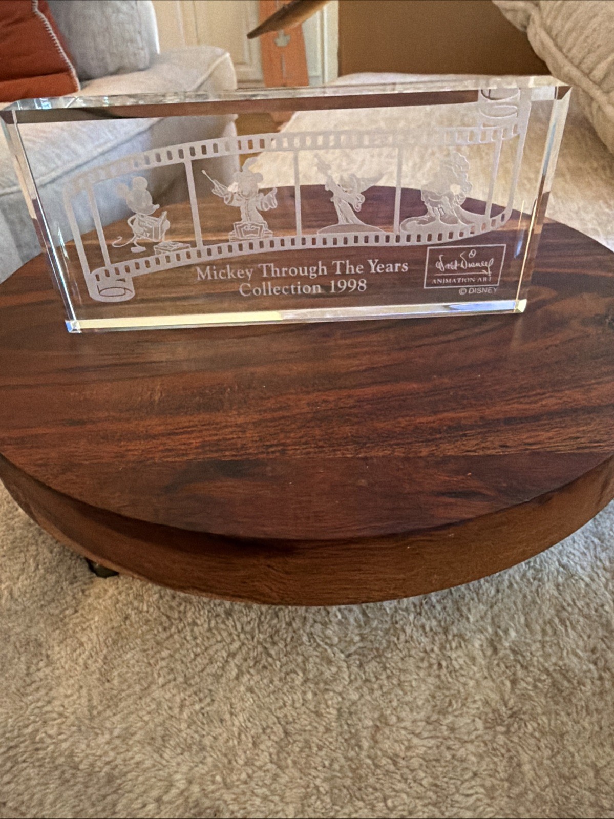 WDCC Walt Disney Animation Art Crystal Paper Weight Mickey through the Years 