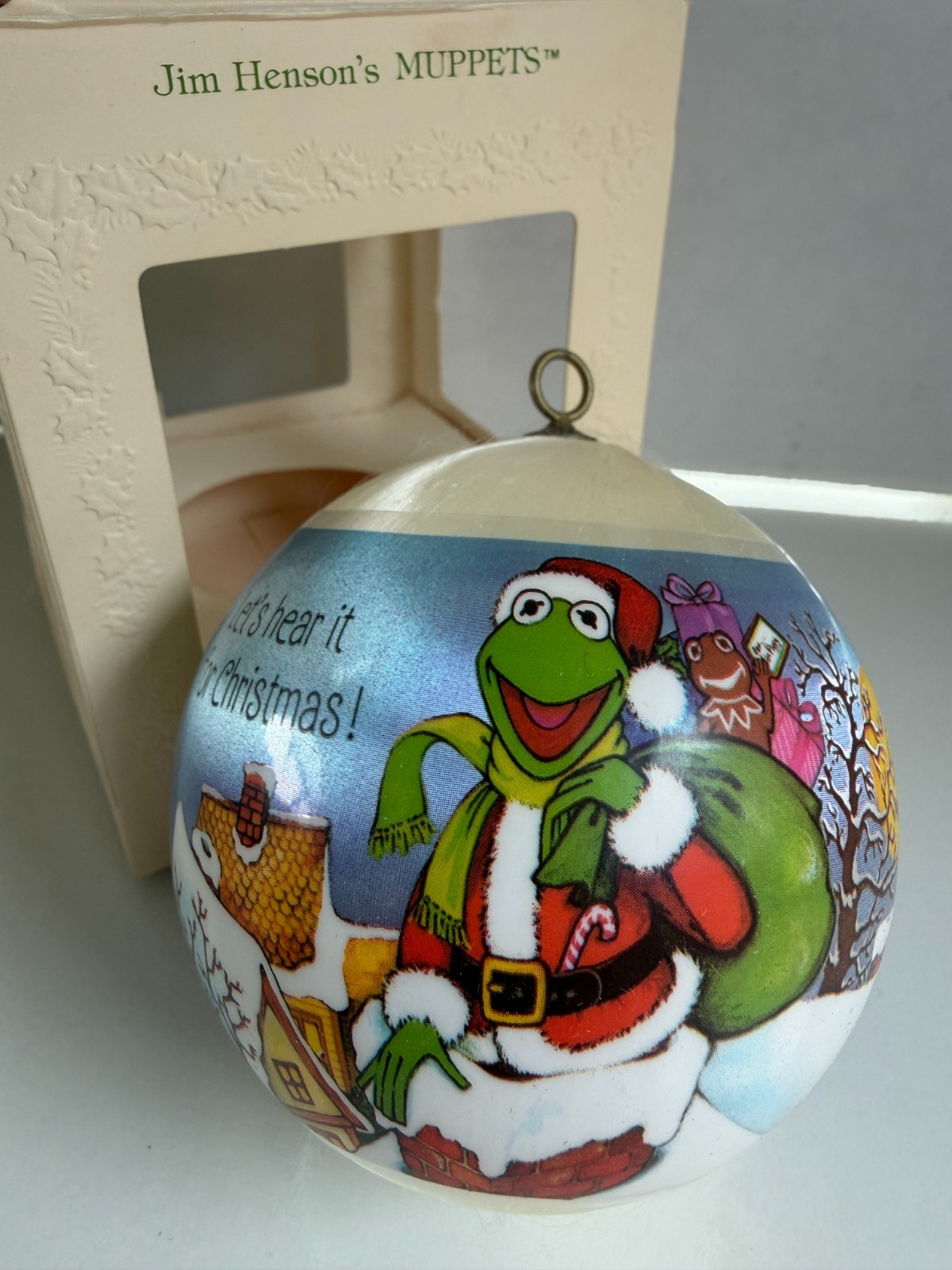 Vtg Hallmark 1981 Muppets Jim Hensons Miss Piggy Kermit Frog Christmas Ornament 