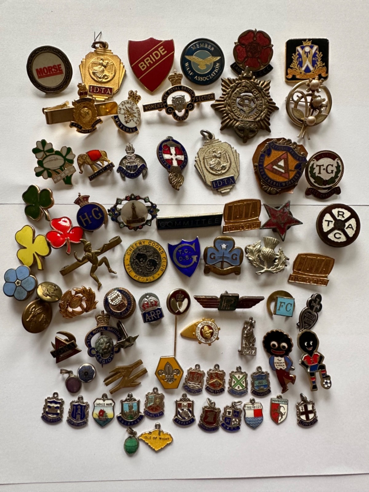 LARGE JOBLOT COLLECTION OLD VINTAGE ANTIQUE UNUSUAL ENAMEL SILVER PIN BADGES ETC