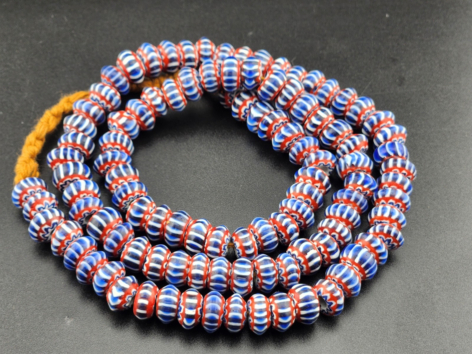 Vintage Venetian Style Chevron Beads 10mm Beautiful String Vintage Venetian Style Chevron Beads 10mm Beautiful String