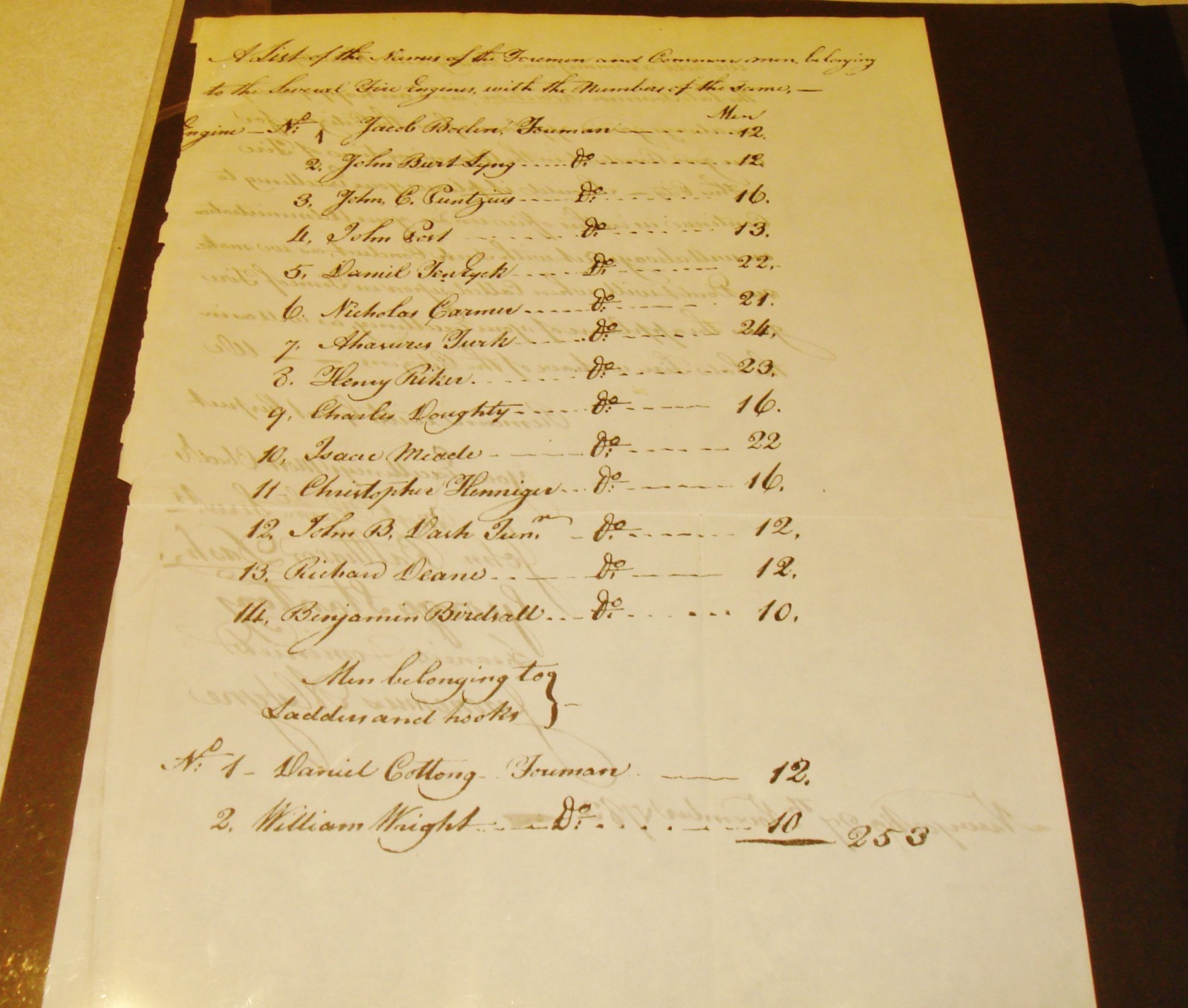 original late-1700s New York fire department manuscript Rare