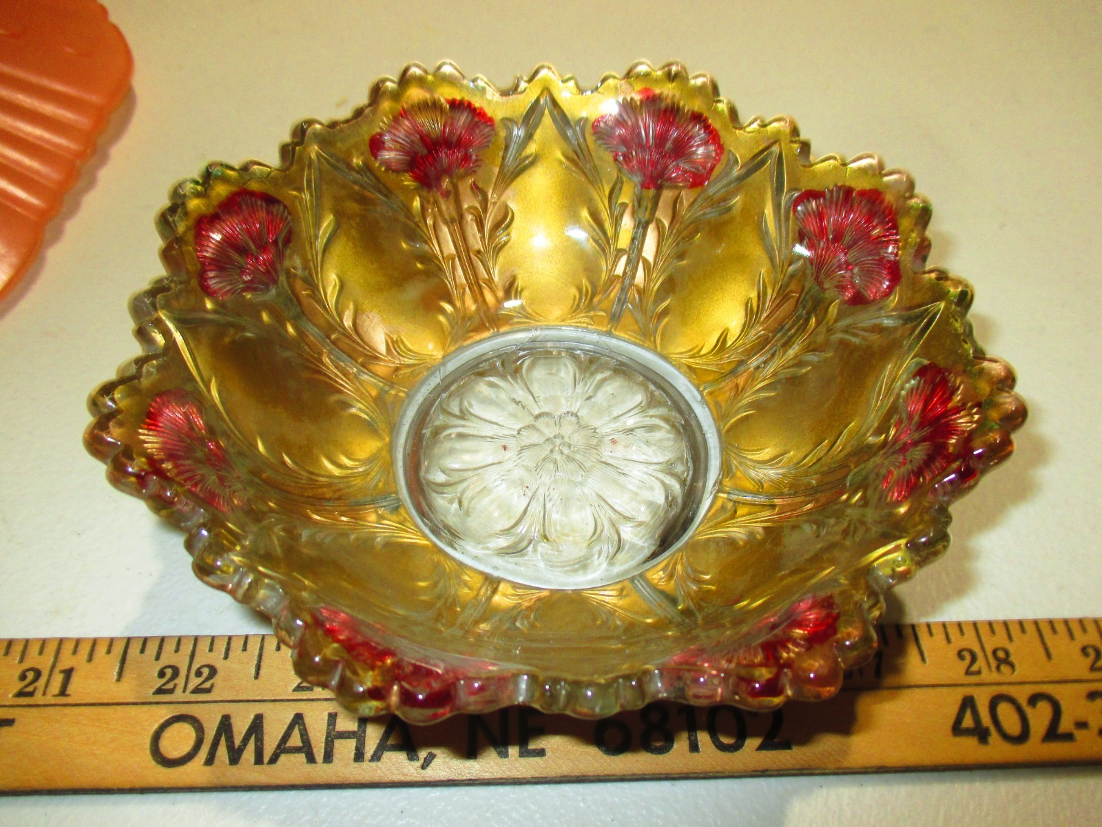 Vintage Goofus Glass Bowl 6.5\