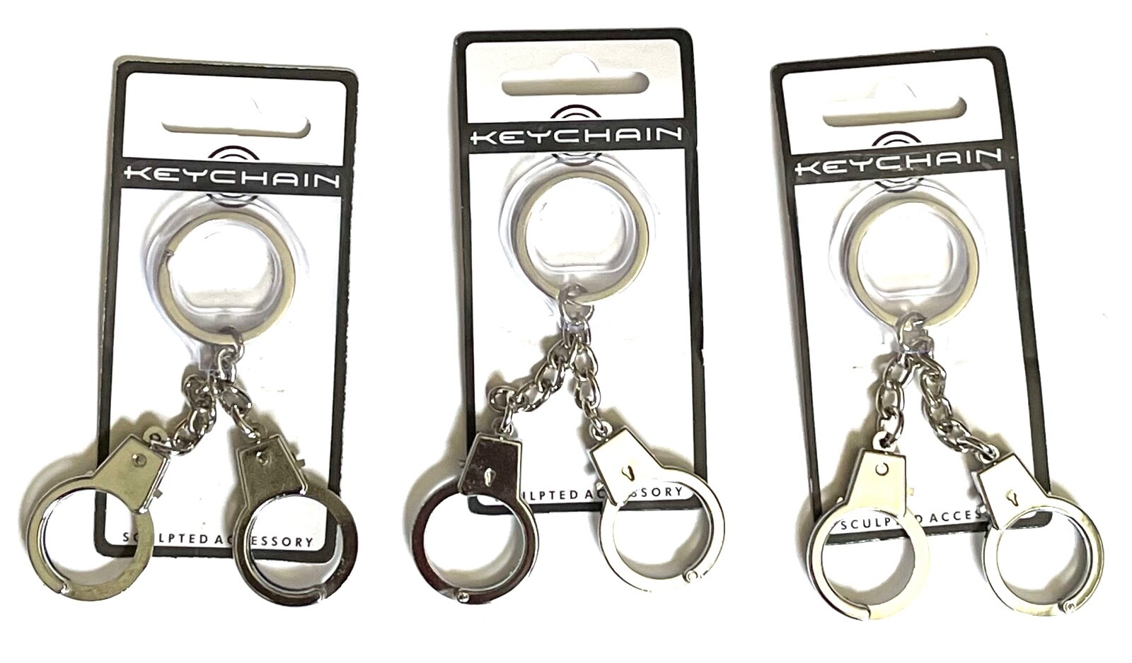 Collectible Mini Handcuff Keychain, 3 Pack