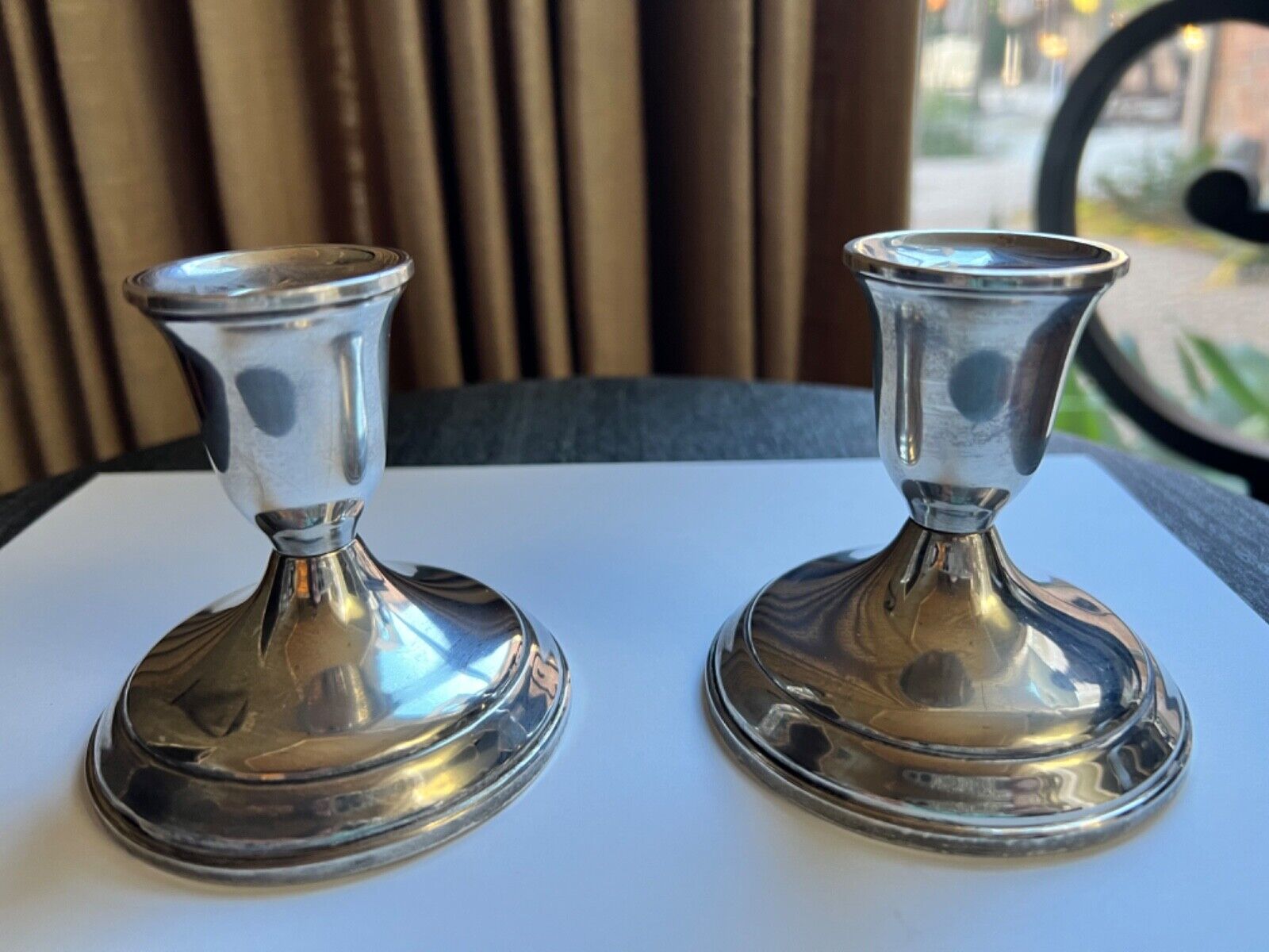 Vintage Towle Sterling Silver Candleholders Pair 3” candlesticks #701
