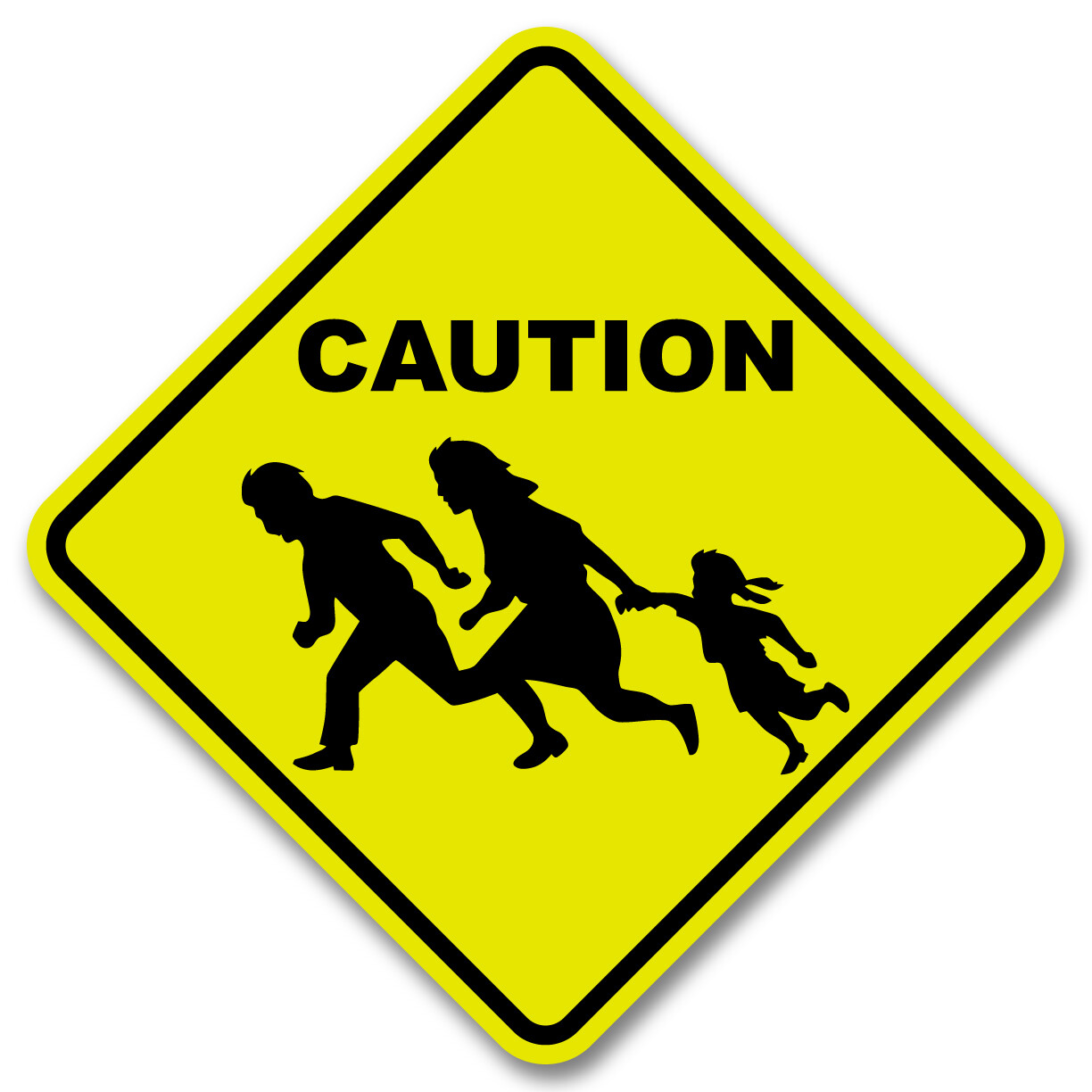 Illegal Alien Crossing Yellow Aluminum Sign