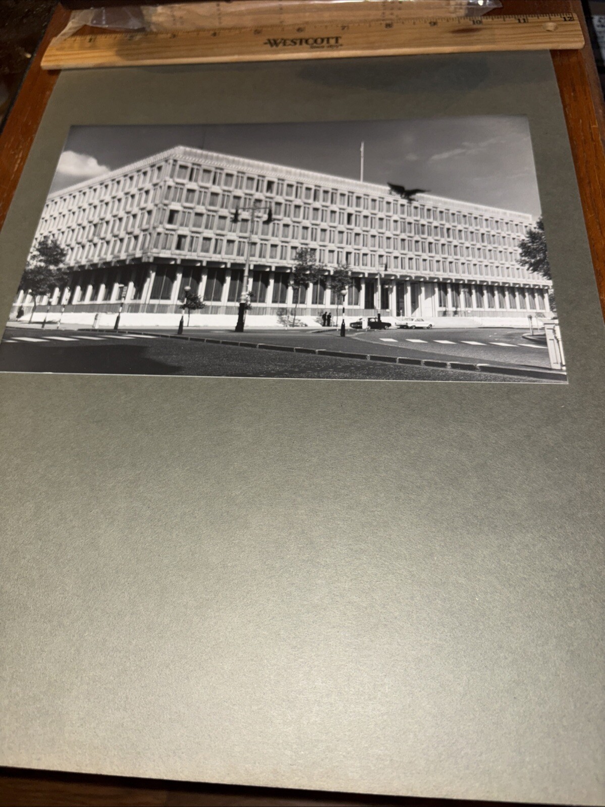 Vintage US Embassy in London Mounted Architecture Photo Eero Saarinen Architect