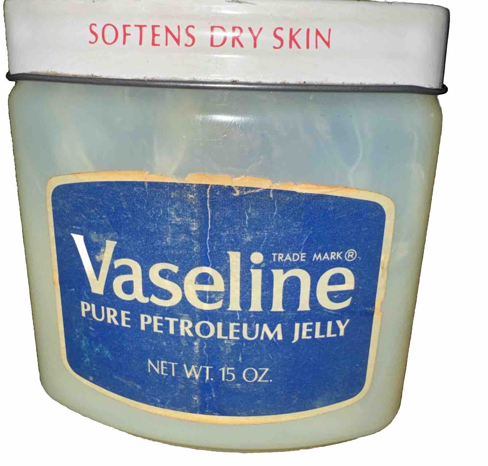 Vintage Vaseline Pure Petroleum Jelly 15 Oz. Chesebrough Pond’s Inc.  1/4 Full