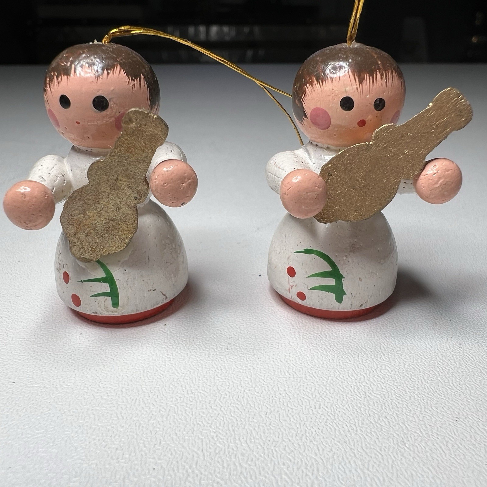 Vintage Wooden Angels Christmas Ornaments Without Wings