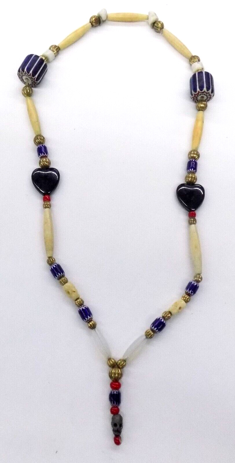 Necklace Mixed Chevron African Trade Beads  #42 Bin W91
