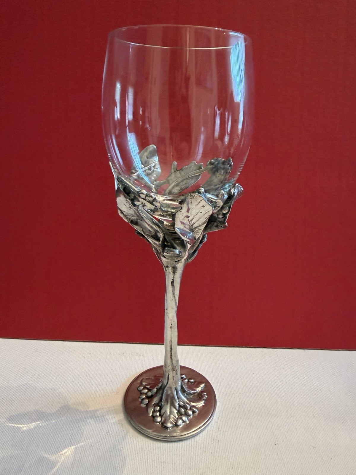 CASTOR COOPER PEWTER FOOTED STEM Wine Glass (1) Only