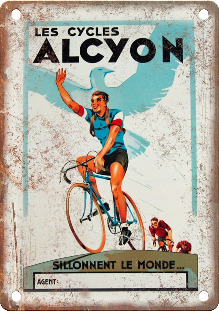 Vintage Alcyon Cycling Poster Reproduction Metal Sign B769