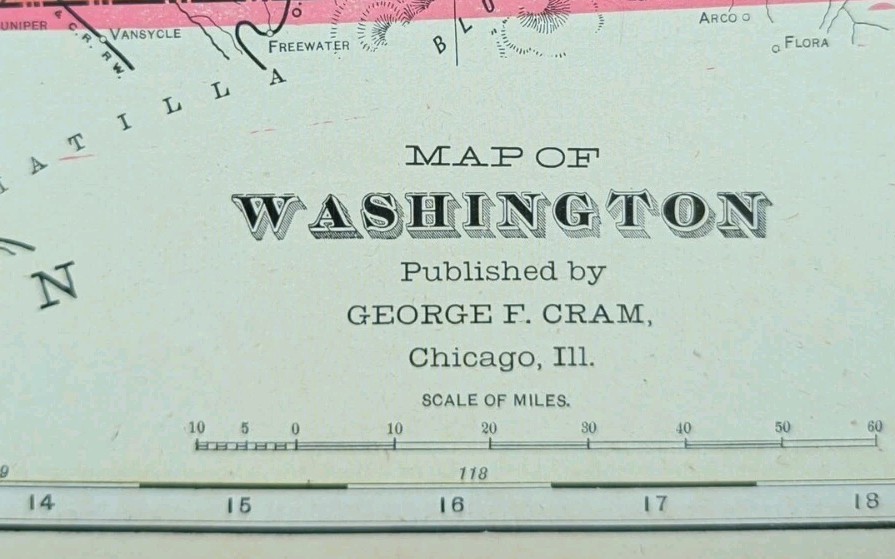 Vintage 1901 WASHINGTON Map 22\