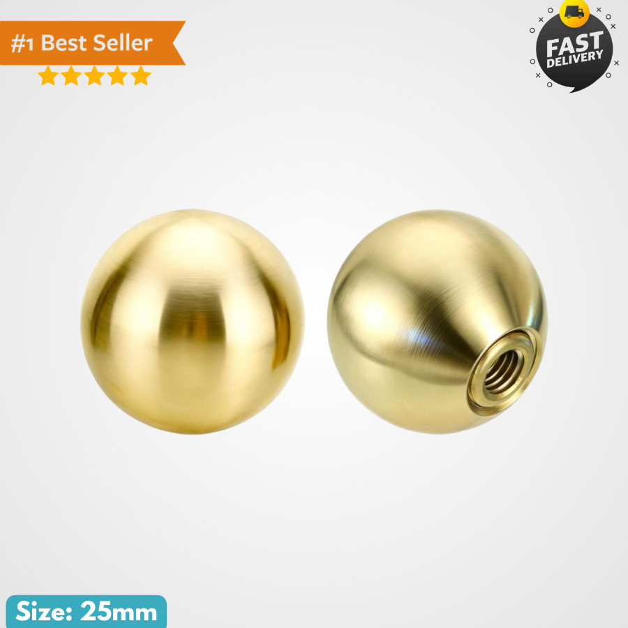 25mm Solid Brass Ball Finials for Lamps 2PCS Metal Lamp Finials Screw On | Lamp