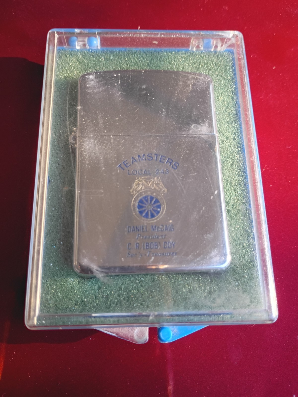 Vintage Teamsters 243 Park Lighter Flint Antique Never Used w/ Certificate