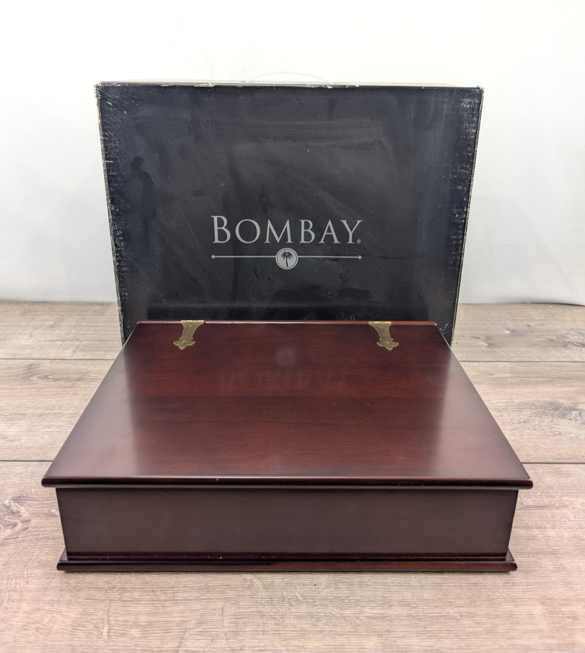 Vintage 90’s The Bombay Co. Dark Wood Engraveable Photo Album Keepsake Memories