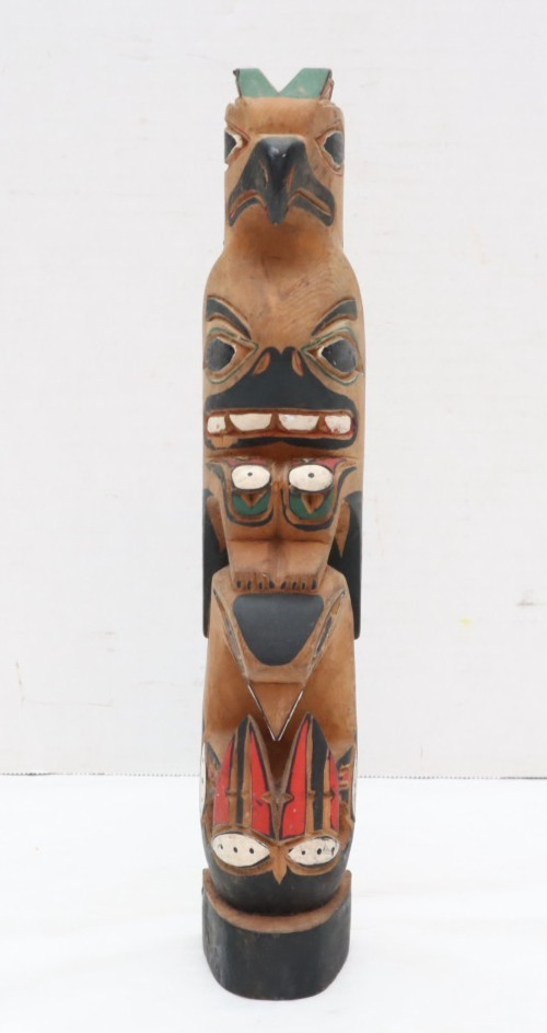 VTG Northwest Coast Totem Pole Rare Signed John Williams 12