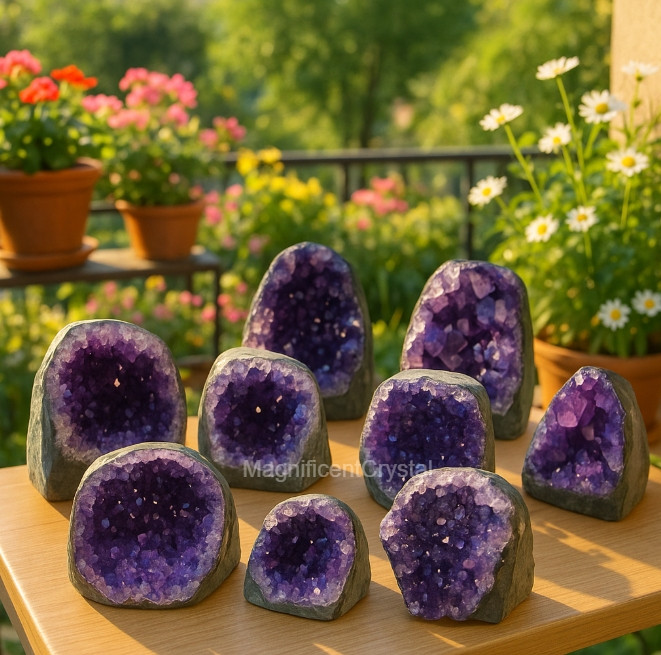 1lb Rare Natural Amethyst Geode Cluster Purple Quartz Crystal Healing Reiki Deco