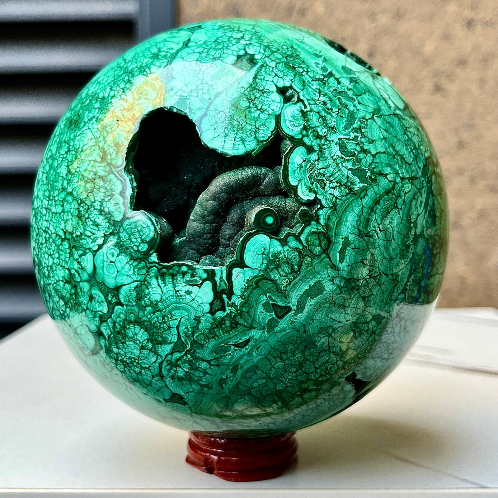 6.58 lb  Malachite Polished Sphere Natural Green Mineral Crystal Home Decor