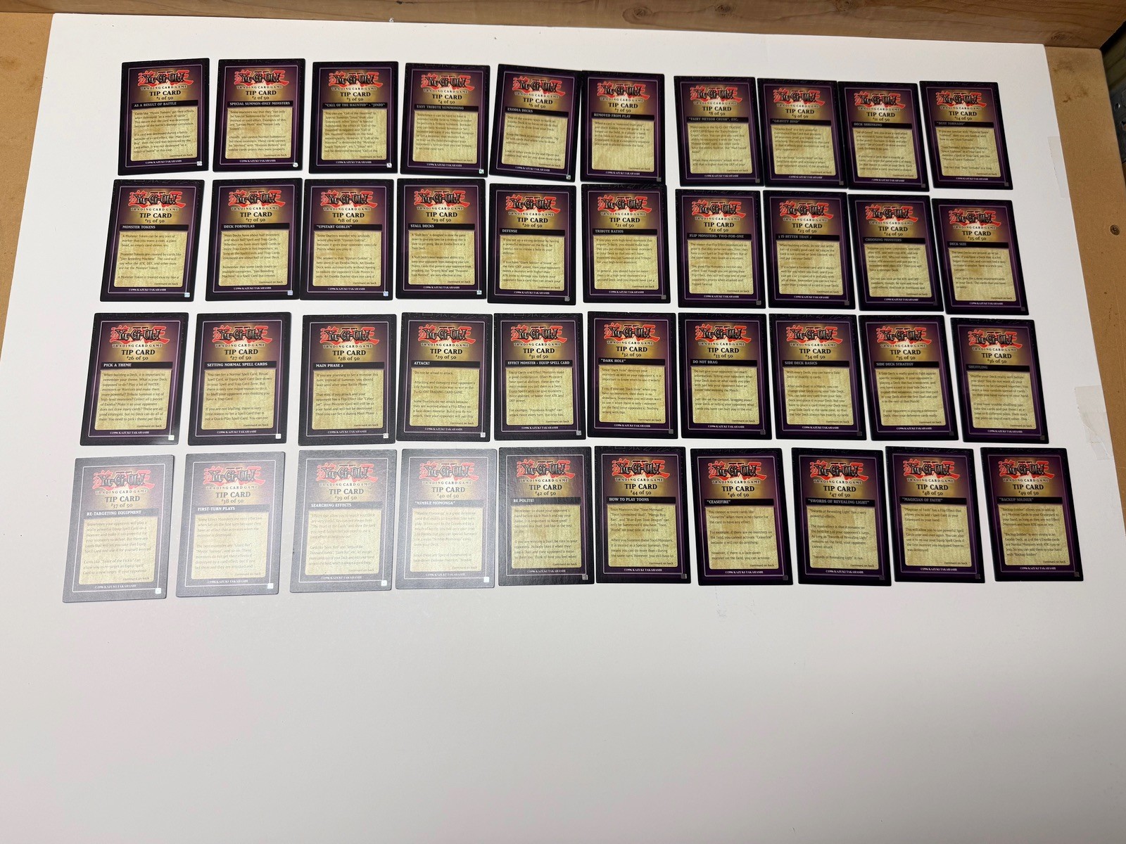 Yu-Gi-Oh Dark Beginning 1 Tip Cards Partial Set 4A PLEASE READ