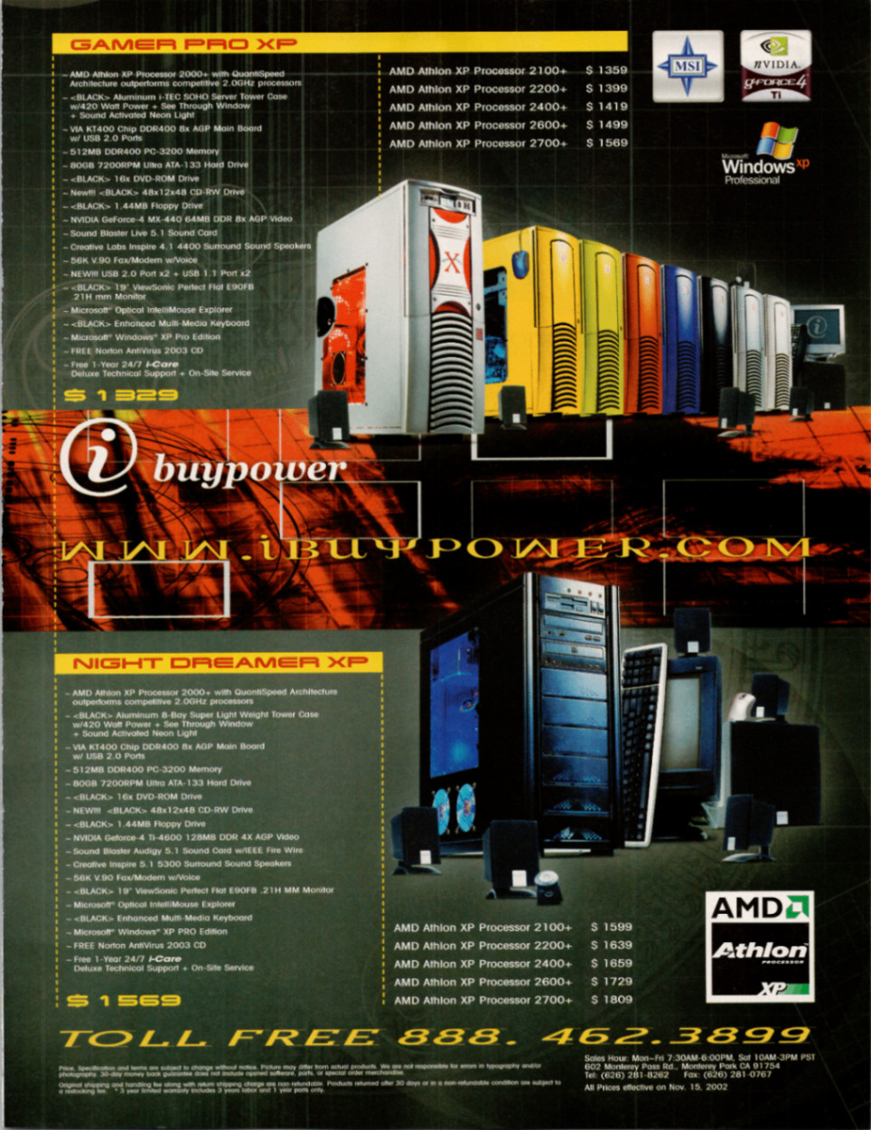 ibuypower AMD Athlon XP PC Computer Vintage Ad Print Flyer 2002 NVIDIA MSI ibuypower AMD Athlon XP PC Computer Vintage Ad Print Flyer 2002 NVIDIA MSI