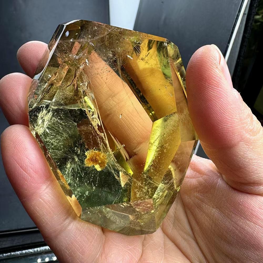 234g Natural Citrine Quartz Carved Freeform Crystal Reiki Healing Decor