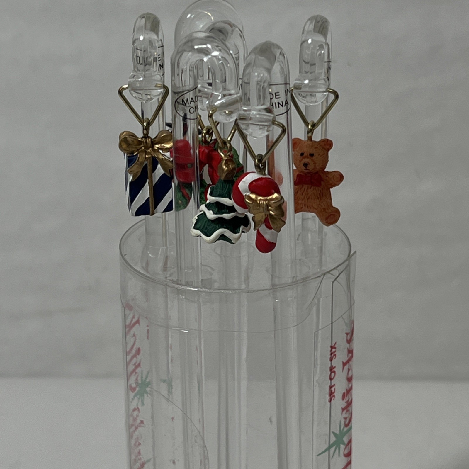 Boston Warehouse Christmas Swizzle Sticks Set of 6 Holiday