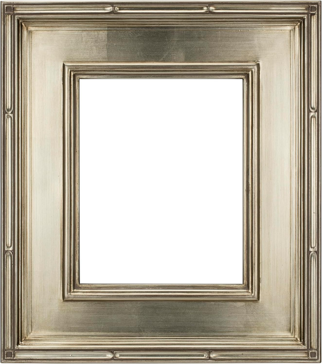 Elegant 11x14 Silver Leaf Antique Picture Frame - Open Back, No Glass