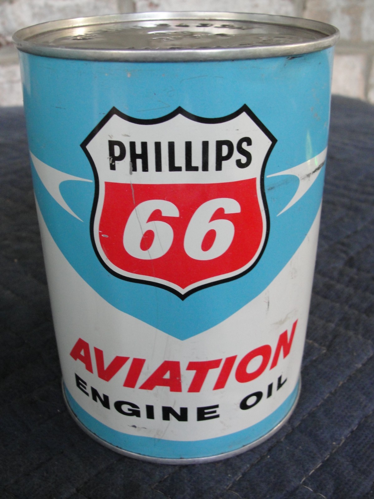 Vintage Phillips 66 Aviation Engine Empty Oil Can.
