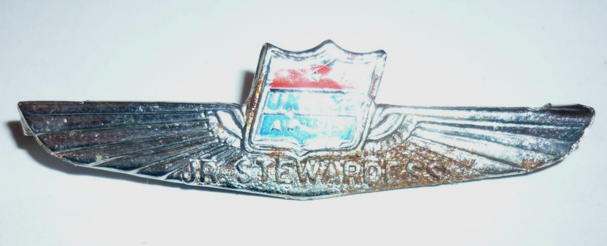 Vintage United Air Lines Jr. Stewardess Wing Pin Kinney Prov RI Aviation Badge Vintage United Air Lines Jr. Stewardess Wing Pin Kinney Prov RI Aviation Badge