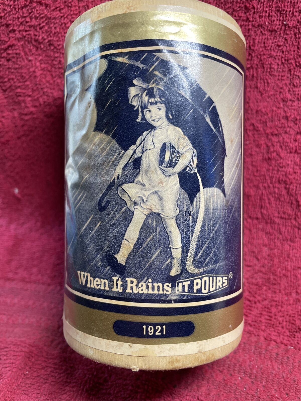 Morton Salt Container “When it Rains it Pours” Vintage Reproduction of 1921