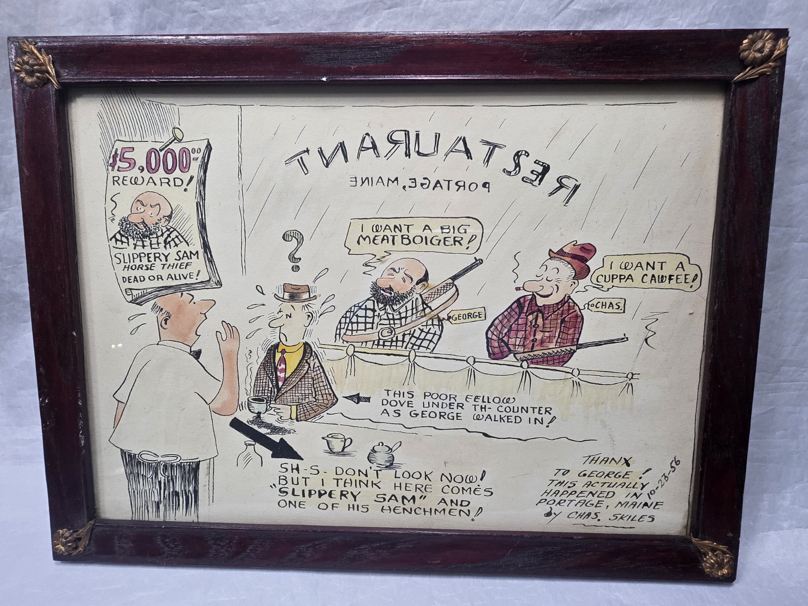 Vintage 1956 Cartoon Illustration \