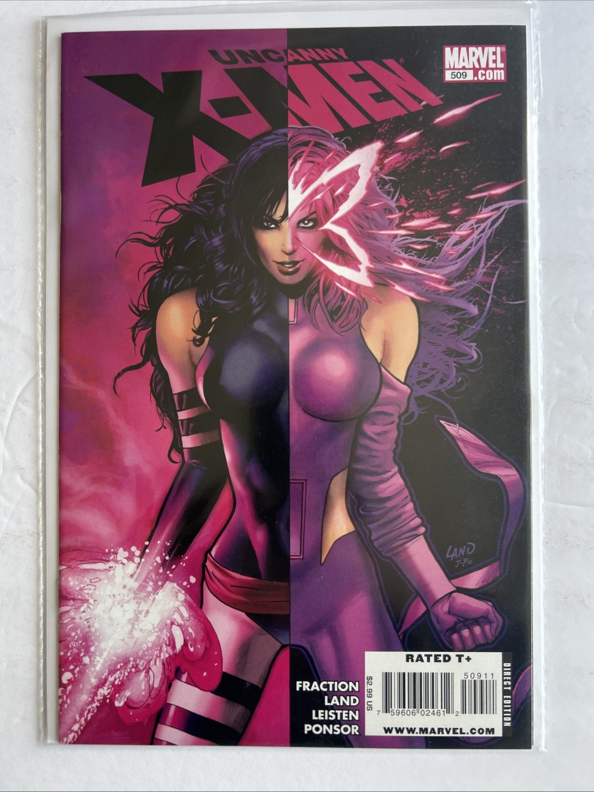 The Uncanny X-Men #509 (Marvel Comics June 2009) Psylocke Greg Land Cover