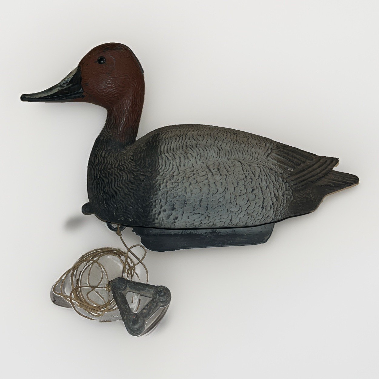Vintage 16” Canvasback drake decoy. Carry-Lite Floating Duck With Anchor.  🦆