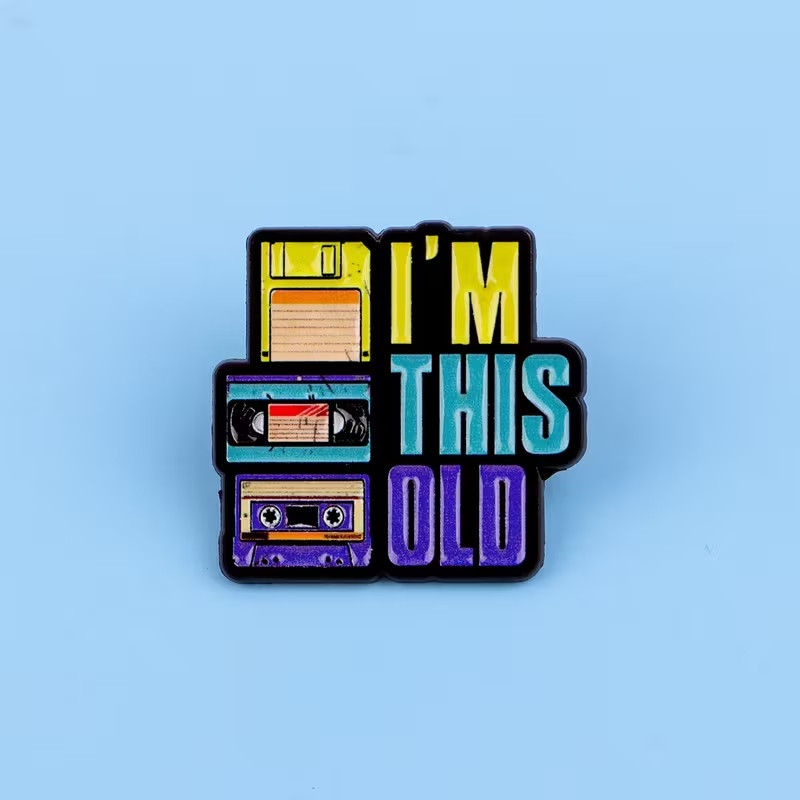 Retro 80s Vibes Cassette Tape I'm This Old Enamel Pin Badge Nostalgic Gift 🎵