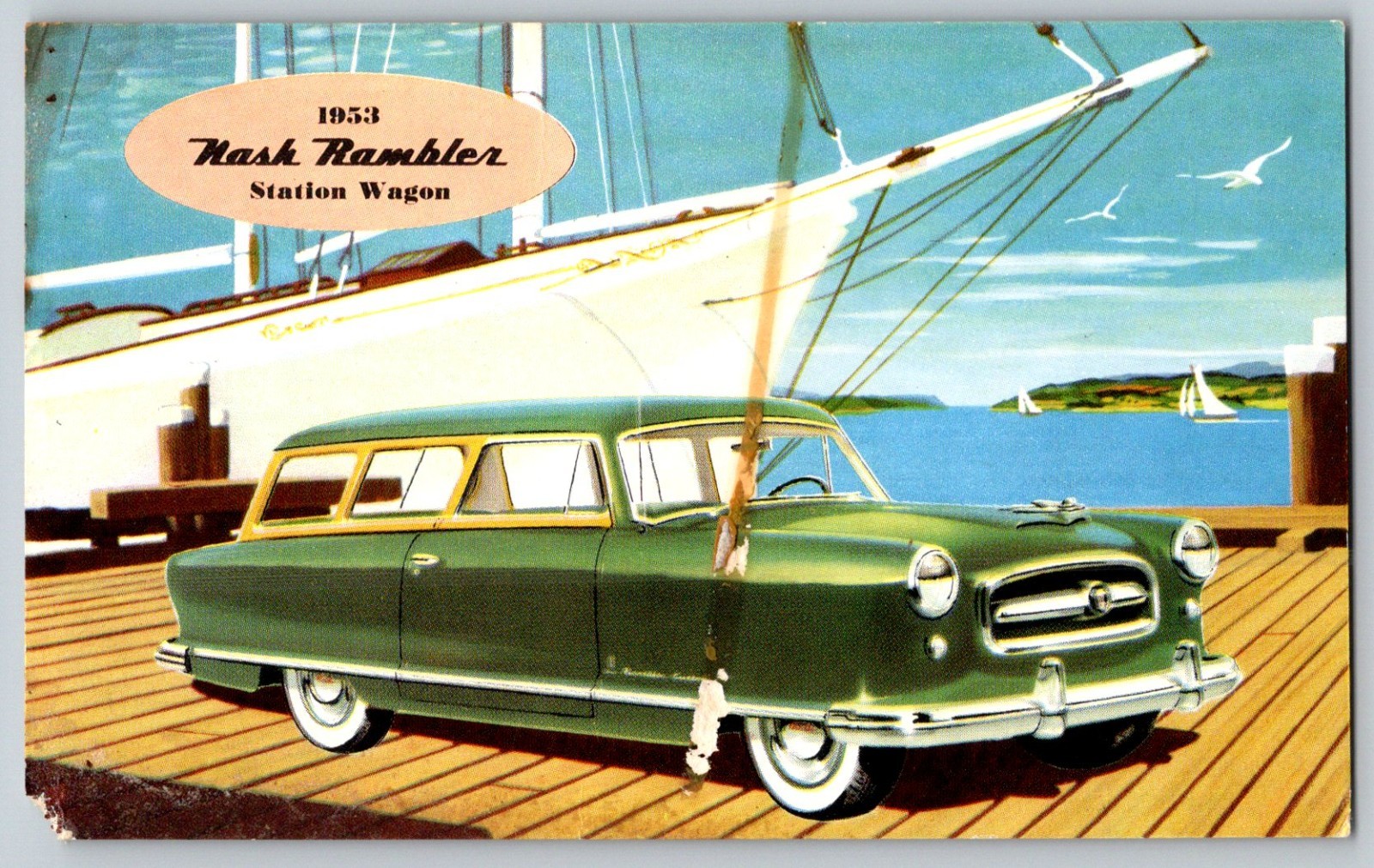Nash Rambler Station Wagon advertising 1953 Vintage Postcard
