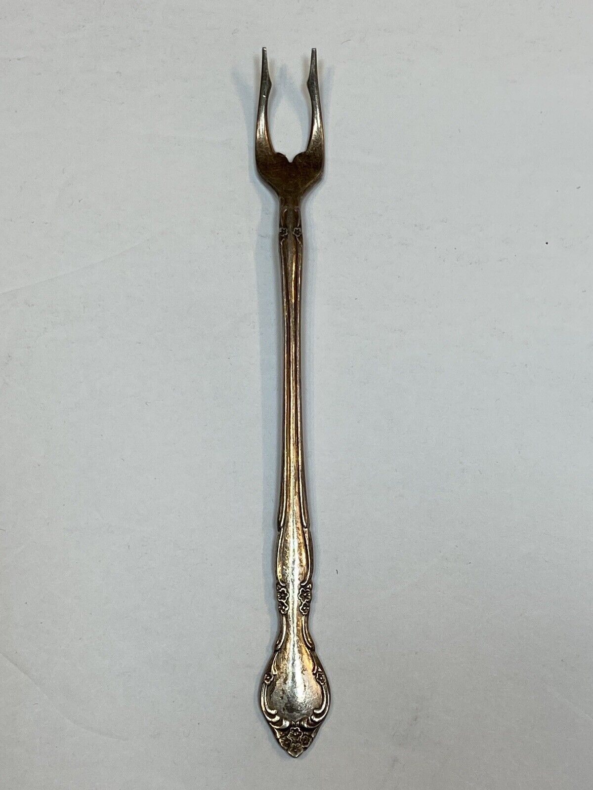 Oneida Community Silver-plated Ware Vintage Old Deli Meat Fork Small 2 Prong 6\
