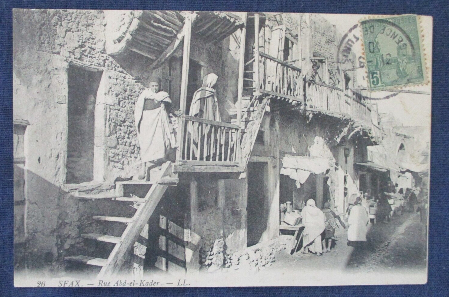1910 Sfax Tunisia North Africa Street Scene Postcard Used to Italy