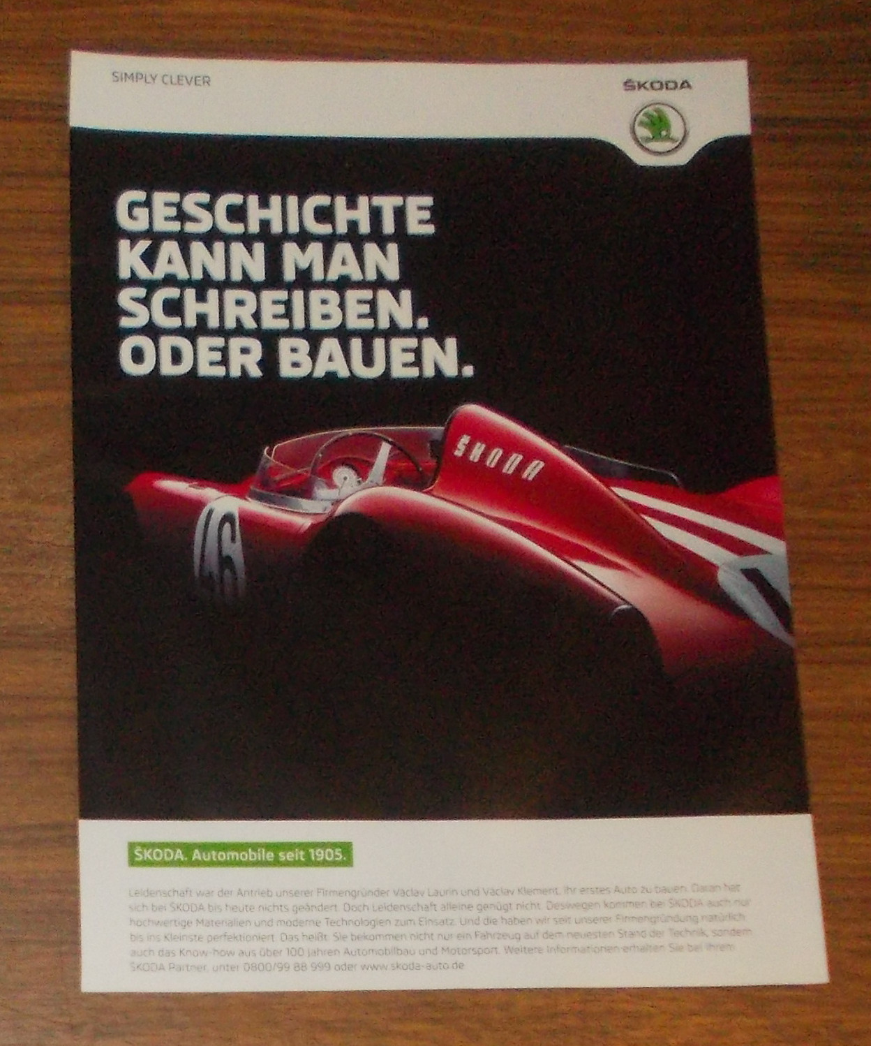 Rare Advertising Skoda 1100 OHC - History can be written or built 2015