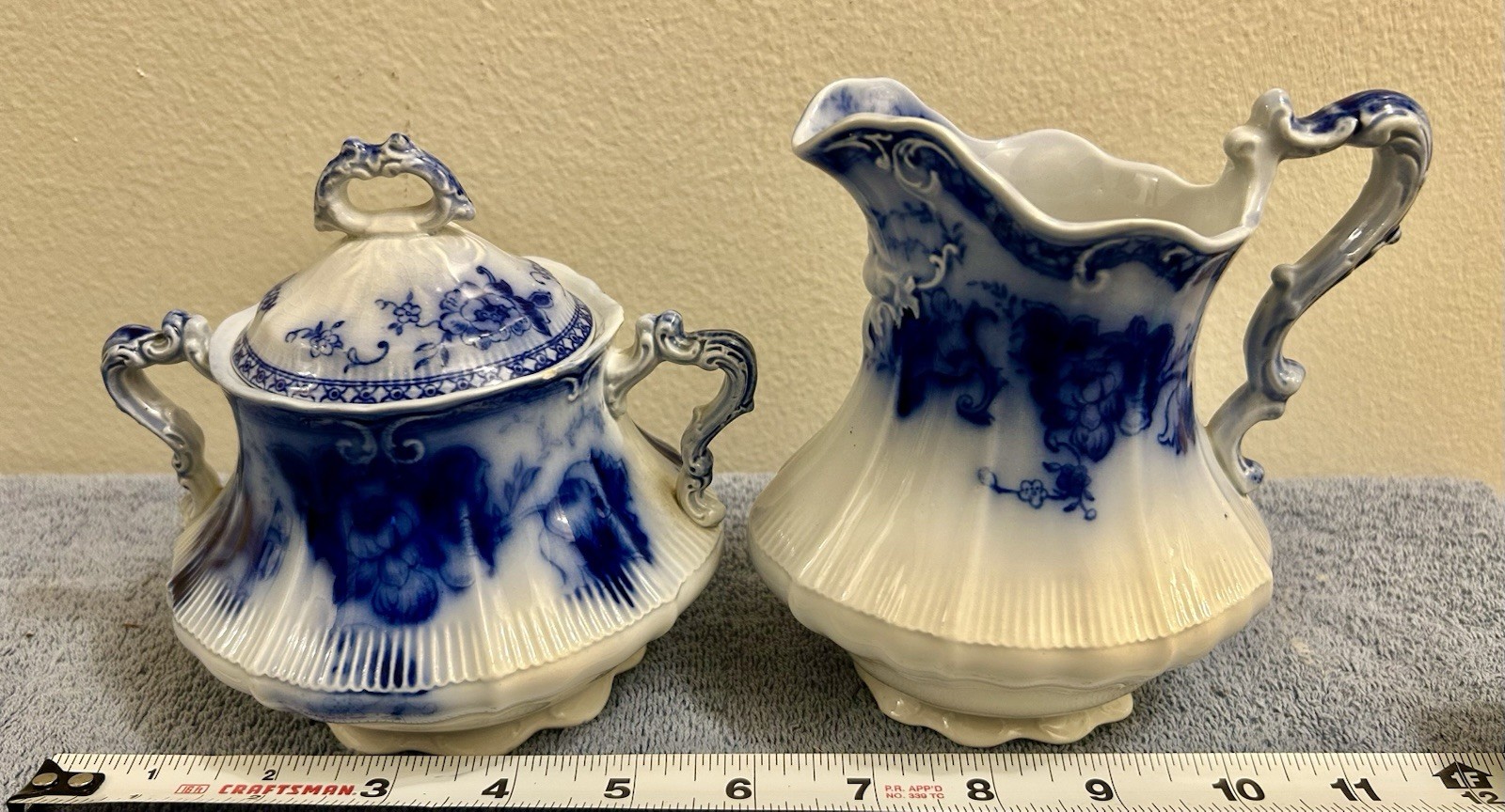 Antique Flow Blue Cream & Sugar. Absolutely Gorgeous