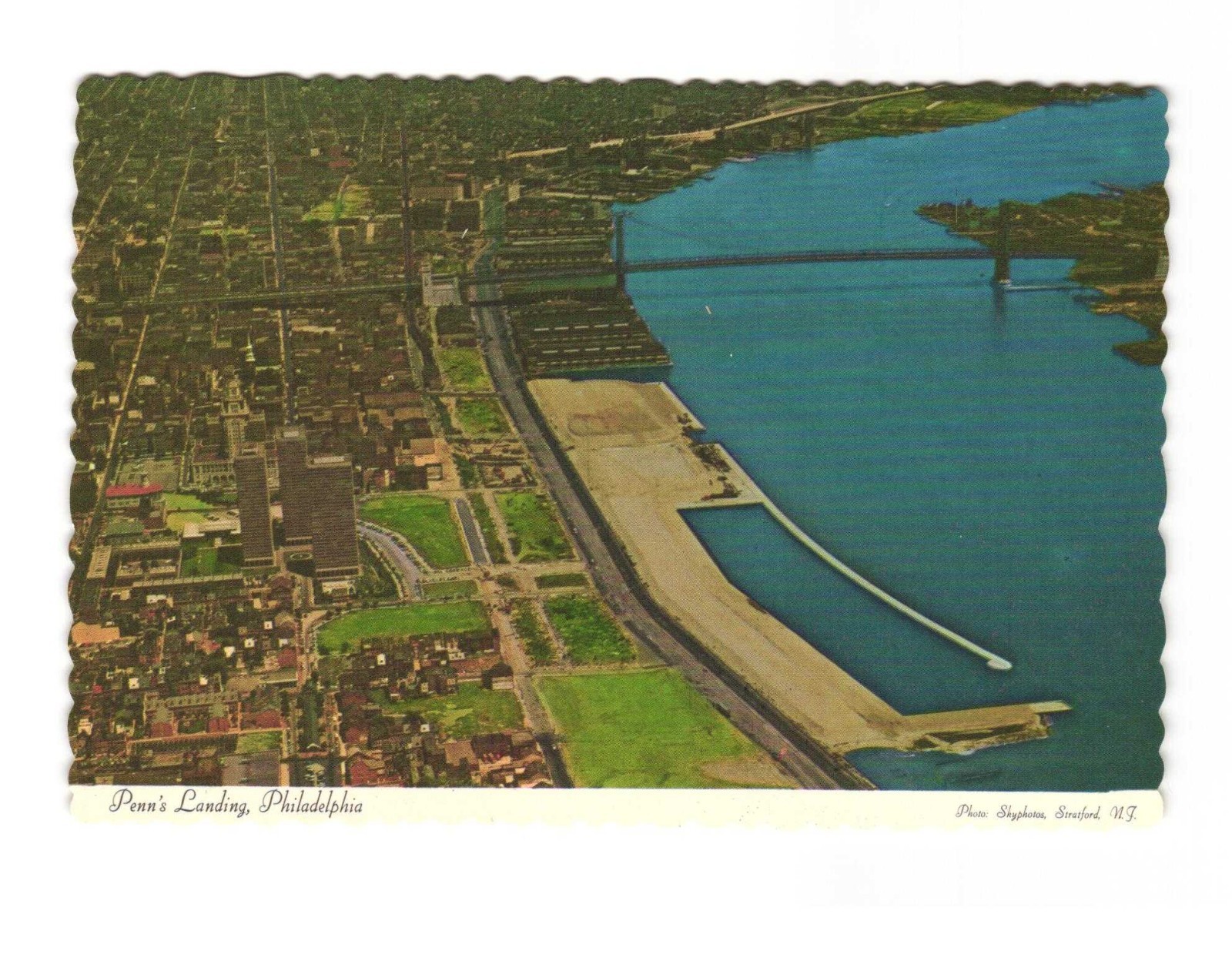Penn\'s Landing, Philadelphia - Aerial View, Vintage Postcard Unposted Penn\'s Landing, Philadelphia - Aerial View, Vintage Postcard Unposted