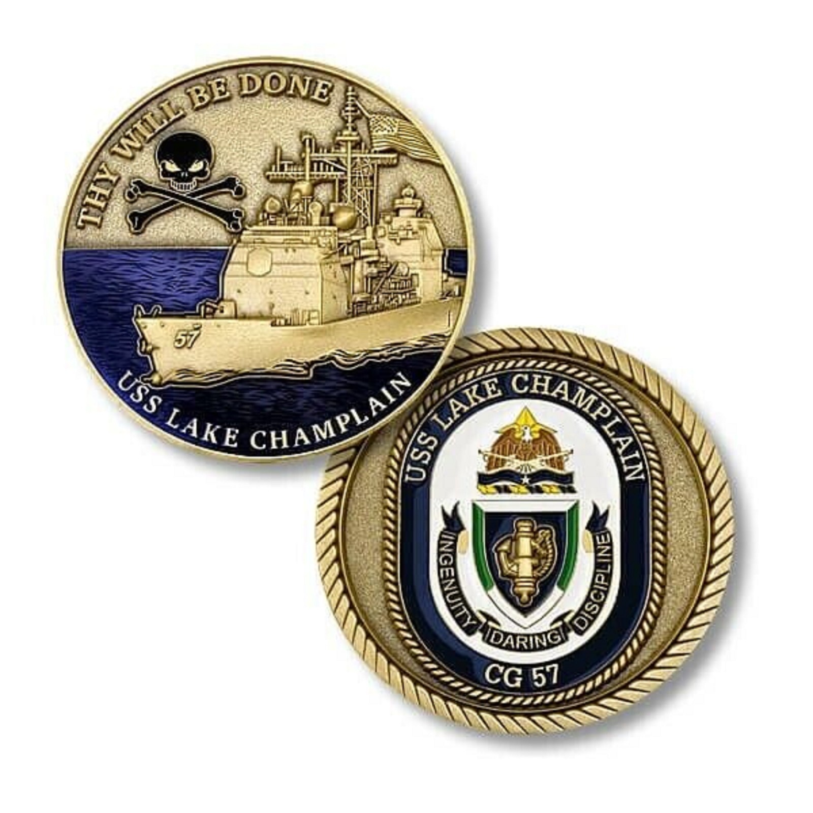 NAVY USS LAKE CHAMPLAIN CG-57  THY WILL BE DONE 1.75\